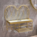 Bathroom decorative shelf wall mount - toilet paper, hair dryer, and cosmetic organizer for vanity - no drilling required