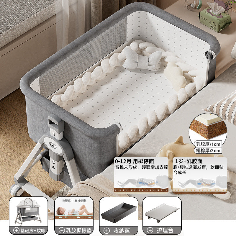 Baby crib - portable, foldable, multi-functional bassinet - newborn & toddler convertible bed