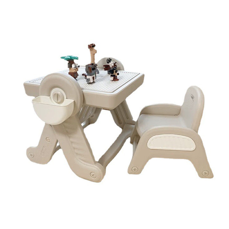 Beiyi children's building block table multifunctional boys and girls early education educational toys drawing board large particle assembly game table and chairs