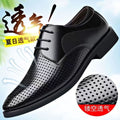 New arrival business hole cool leather shoes men's casual wedding groom british sandals summer breathable youth pointed toe men's shoes