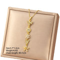 [titanium steel] european and american popular fashion flower necklace for women, accessible luxury, versatile 18k gold high-end clavicle chain accessories