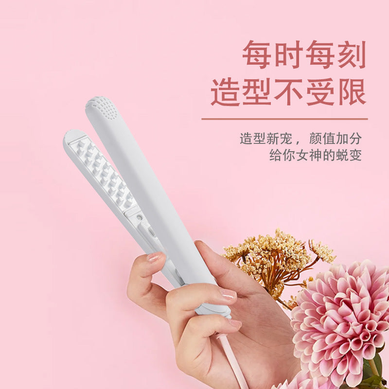 Dormitory mini corn ironing plaid electric splint pad hair root high cranial top speed heat does not hurt hair ceramic plate with plastic shell