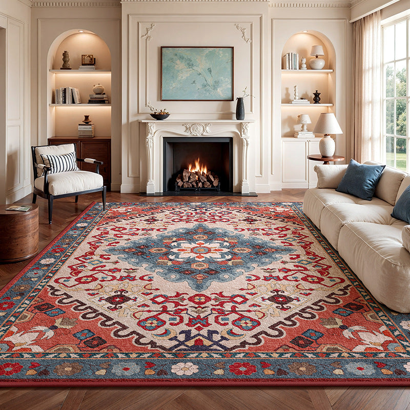 Carpet living room foldable cross-border  persian washed imitation cashmere retro easy-care household bedside mat