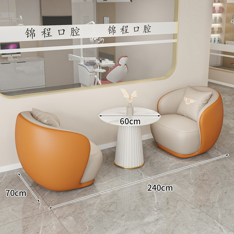 Cream style normcore slate leather corner table modern living room round small apartment size round coffee table sofa combination