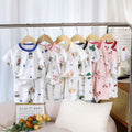 Summer kids' ice silk short sleeve and shorts set - lightweight air conditioning clothing for boys and girls - wholesale baby pajamas and loungewear