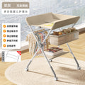 Upgraded model [two-pole keel + storage rack + clothes drying pole + single-layer storage basket + universal silent wheel + multi-level adjustment] beige