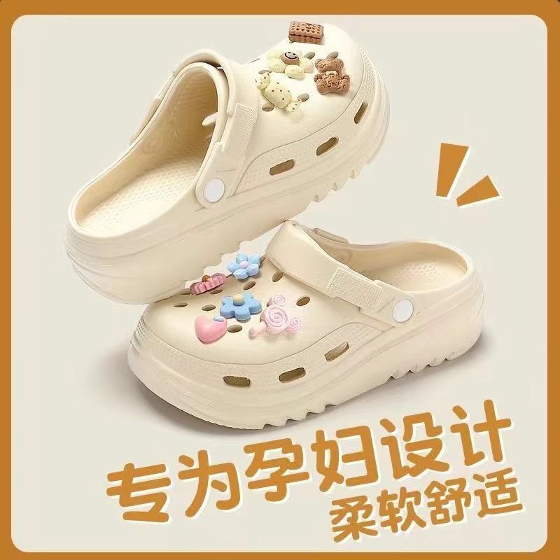 New arrival crocs women's summer 2025 new arrival shit-stepping outwear nurse thick solenon-slip toe cap sandals and slippers for women