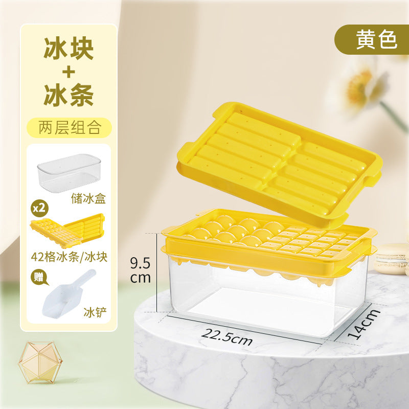 New creative food-grade ice box, household ice grid mold with lid, dormitory ice Hockey ice box wholesale