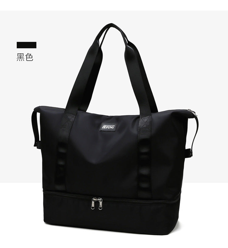 New travel bag women's short-distance portable and lightweight yoga bag can be put on trolley case student large-capacity luggage storage bag