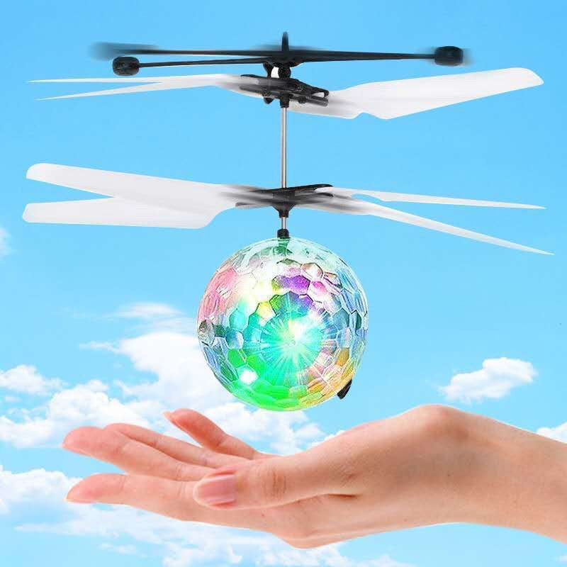 popular sensor suspended flying ball remote control crystal ball colorful light resistant sensor flying toy wholesale