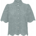 Amazon fashion cut out crochet short sleeve shirt women's  summer new arrivalfashioncasualeleganttops