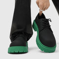 Shoes niche style design ins style casual leather shoes men's high-end sense of heighteningthick sole color matching mickey big toe derby shoes