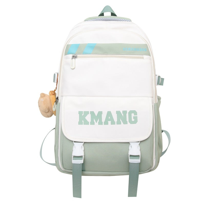 School bag for female junior high school students 2024 new travel backpack for high school students and girls large-capacity Korean version contrasting color backpack