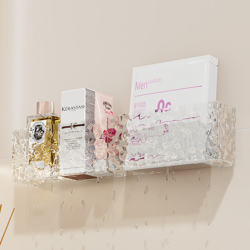 Multifunctional bathroom storage rack with compartments, drainable, no-punch wall-mounted bathroom wall cosmetic storage box