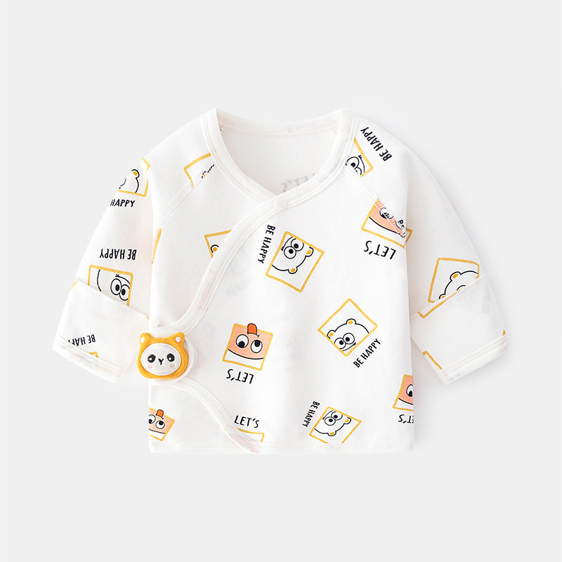 Babibele newborn baby clothes boneless fall and wintervelcro half back pajamas full month monk clothes baby tops