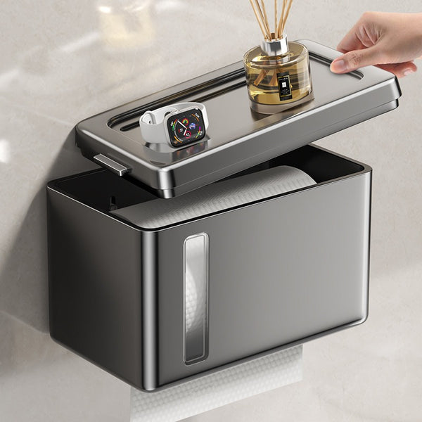 Toilet tissue box No punching waterproof wall-mounted toilet roll holder Toilet paper pumping box Toilet paper rack