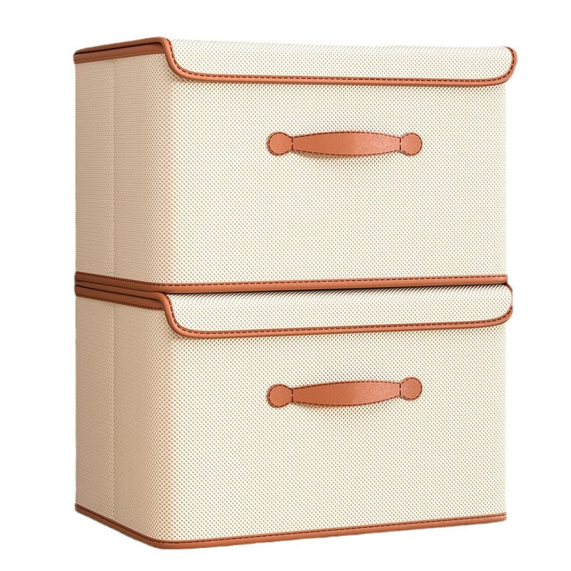 Flip storage box Household clothes Fabric wardrobe storage box Foldable storage box Underwear storage box