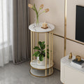 Italian light luxury slate pattern solid wood flower stand living room floor-standing balcony storage rack succulent flower pot bracket plant stand