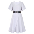 C8624  plus size women's summer fashion elegant v-neck flared sleeve a-line dress - african export style
