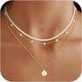 Amazon summer new arrival bestseller copper multi-layer pearl pendant necklace women's necklace daily versatile birthday gift