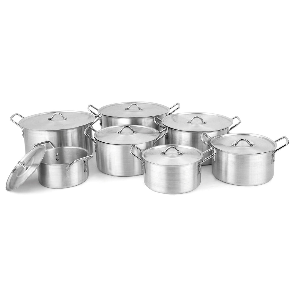 Oem customization, natural color, standard sanding pot, 14-26cm aluminum pot with uncoated aluminum lid, household cookware set
