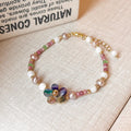 Colorful beaded dopamine bracelet for besties - floral pearl bracelet, chic & exquisite, 2025 new arrival