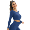 Clearance: european and american style seamless yoga top for women - sexy cutout back, long sleeve, quick-dry activewear top for fitness and exercise
