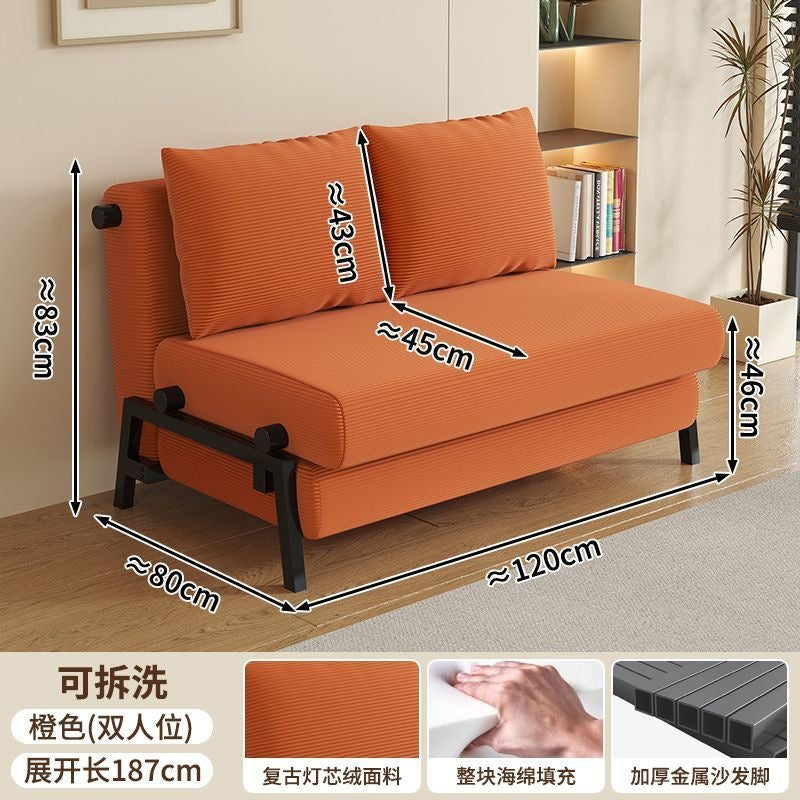 Sofa bed foldable dual-purpose small apartment b&b dual-purpose sofa living room study balcony can sit and lie down telescopic sofa