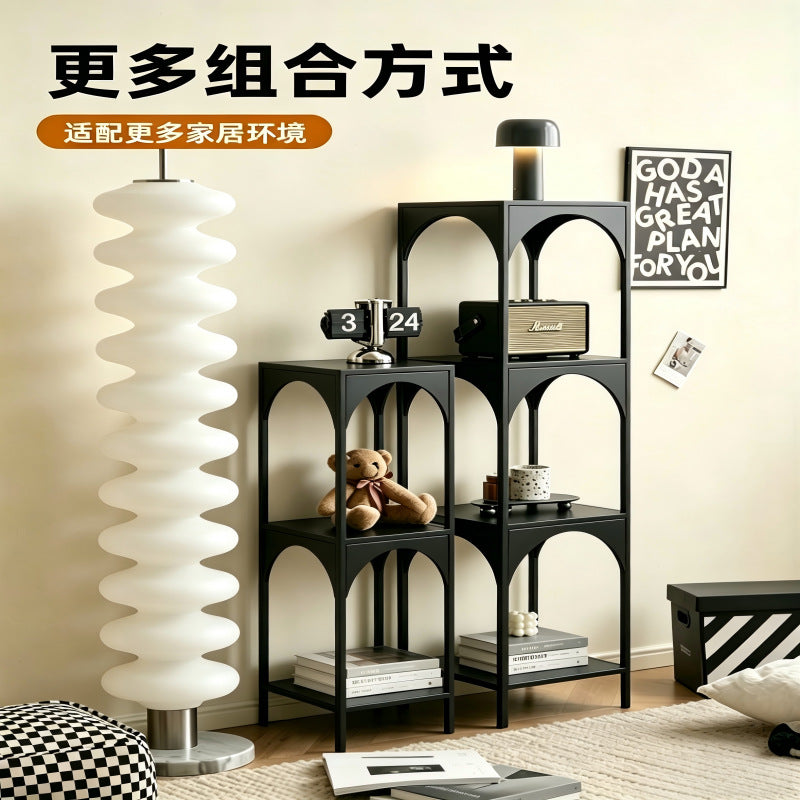 Creative bookshelf floor-standing storage rack all-in-one living room corner bookcase corner simple bedroom iron art sundries storage rack