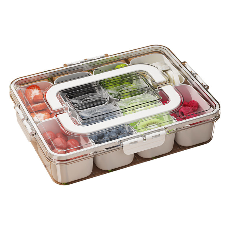 Salad crisper, eight-point grid, spice box, sealed refrigerator, frozen storage box, portable picnic, fruit and vegetables