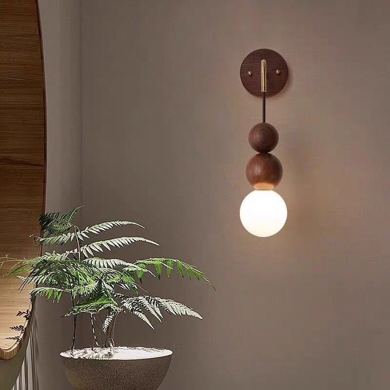 Used solid wood wall lamp japanese style room bedroom minimalist living room background wall light walnut bedside home pendant light