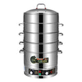 Thickened stainless steel electric steamer new arrival three-layer capacity electric steamer multi-functional commercial for home large multi-layer steamer