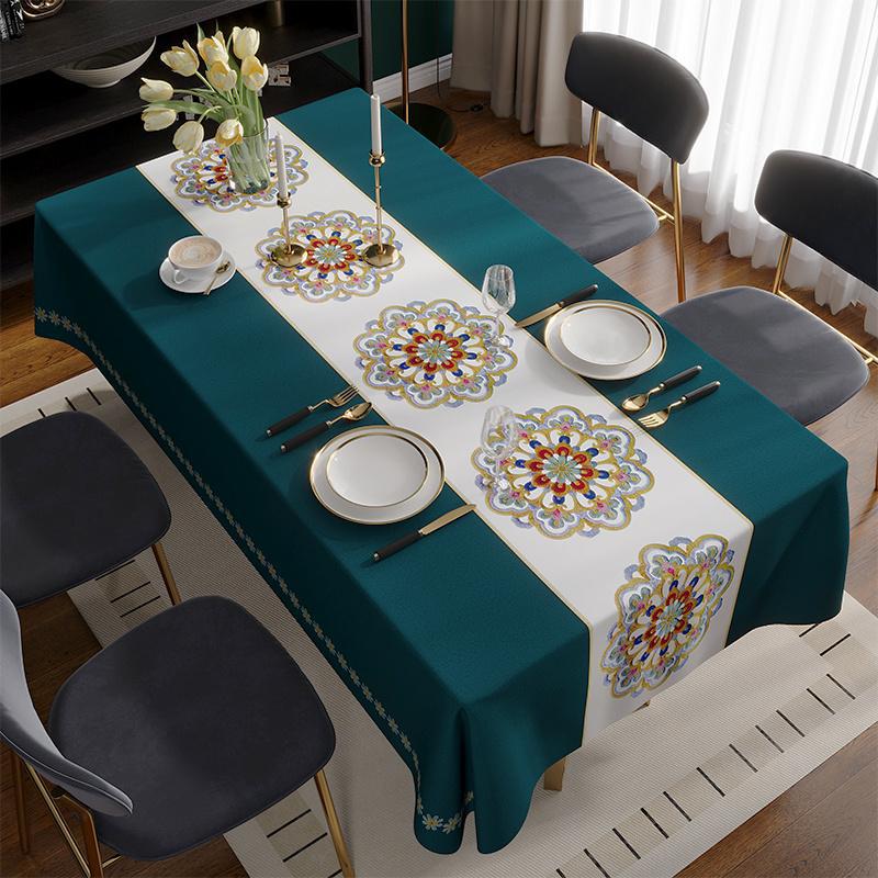 new premium light luxury tablecloth - waterproof, oil-proof, heat-resistant, wash-free pvc minimalist dining table cloth, tablecloth, coffee table cloth
