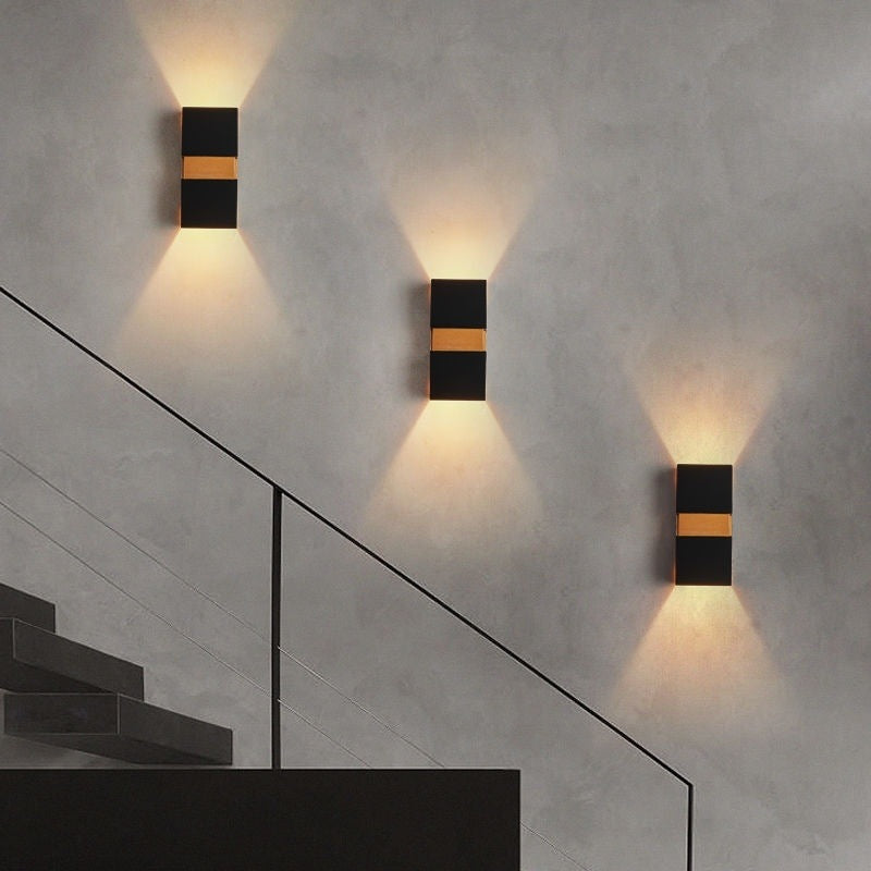 Waterproof indoor and outdoor B & B courtyard aisle stairs hotel balcony double head minimalist modern LED wall lamp