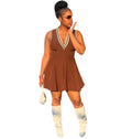 European and american style women's dress -  cross-border fashionable sexy ruched ruffle sleeveless tank dress