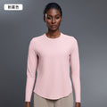 Autumn crew neck yoga top - loose fit, slimming, fitness top, casual & versatile, long sleeve women's activewear - d25148