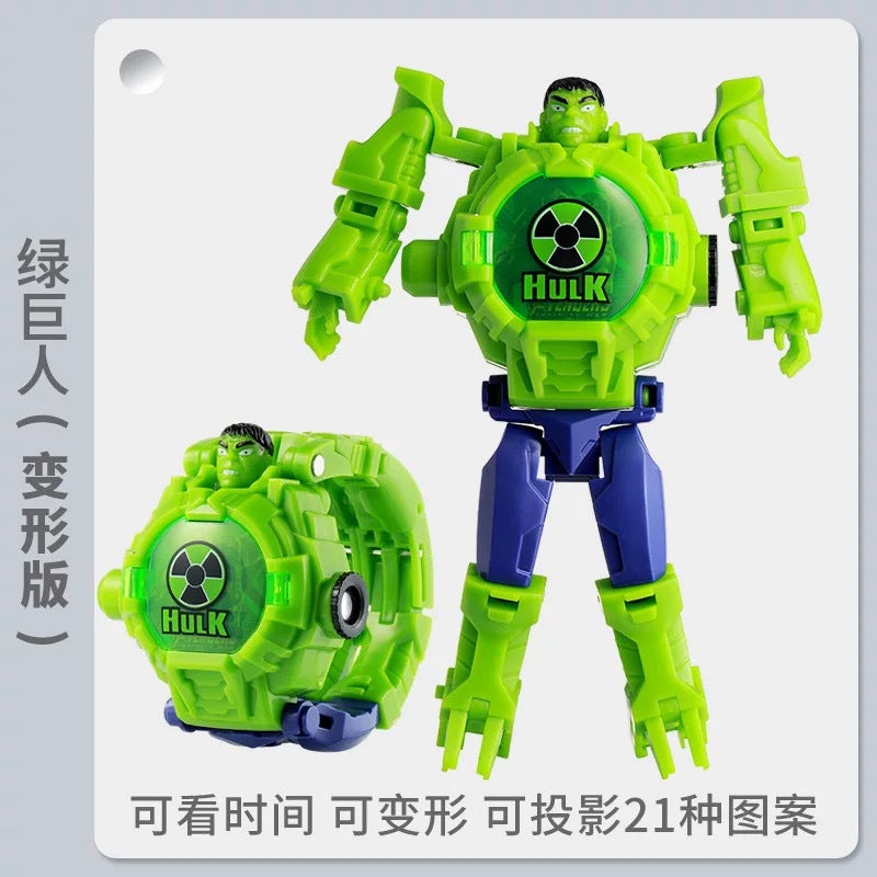 Kids' electronic watch projector transforming toy watch - creative gift for elementary school students - robot educational luminous watch