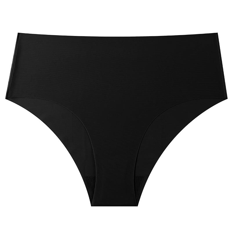 mid-waist plus size women's briefs seamless ice silk pants breathable quick-drying nylon underwear for women