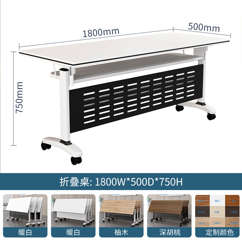 Foldable conference table multifunctional patchwork bench table training double office table foldable training table and chair combination