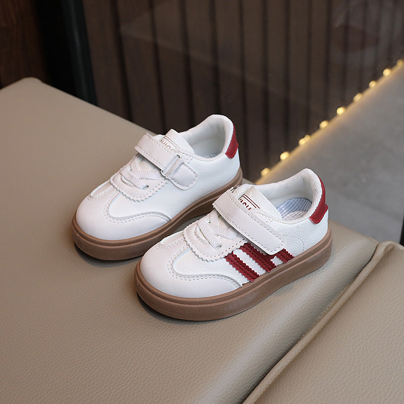 Kids german training shoes  spring boys sports shoes casual sneakers girls white shoes soft bottom baby agan shoes