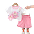 Girls' short-sleeve outfit: trendy summer style , new cute short-sleeve clothes for little girls, baby girl summer apparel