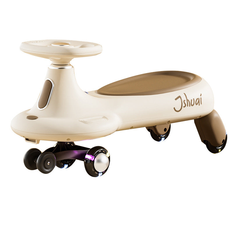 Kids twist car universal wheel model anti-rollover slip car music flash wheel balance rocking car model anti-rollover