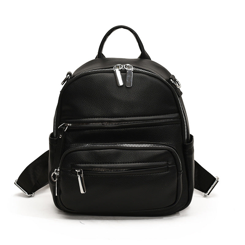 New Internet celebrity fashion versatile backpack trend super fire small schoolbag high quality  best-selling solid color backpack