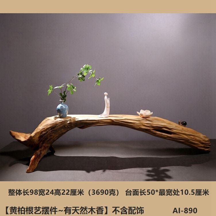 Weathered dead wood ornaments 2 thuja root carving bonsai bottom base tea ceremony tea room tea table dry tea table