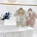 Baby clothes rompers autumn and winter thin cotton clothes fashionable cartoon princess baby girl's onesies outing crawling suit trendy