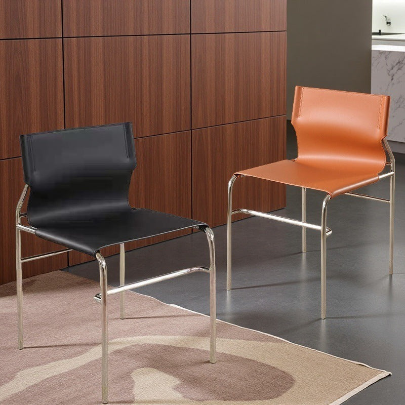 Italian normcore medieval style saddle chair b&b hotel restaurant dining chair milk tea shop cafe for home back chair