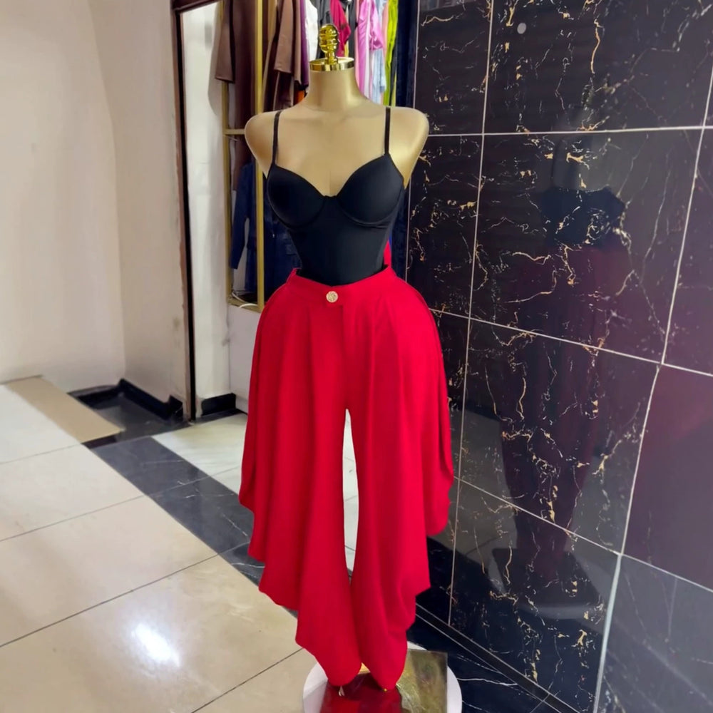 European and american cross-border women's fashion:  summer new arrivals - high-waisted, slimming, designer, loose wide-leg casual trousers