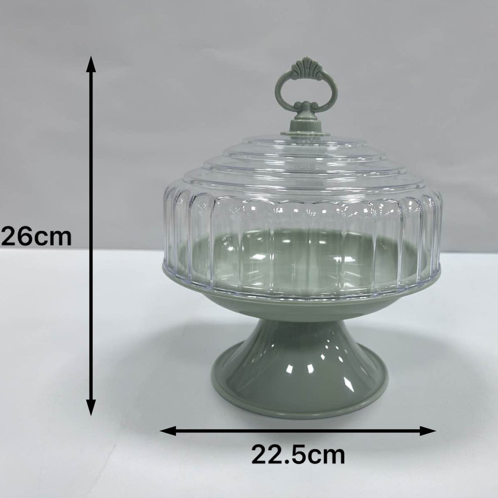 Classy display plate modern casual plastic round fruit plate multi-functional with lid large capacity plate glass plate