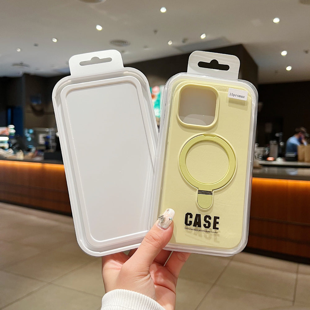 Suitable for apple 17promax mobile phone case liquid silicone magnetic holder iphone15 protective cover 12promax