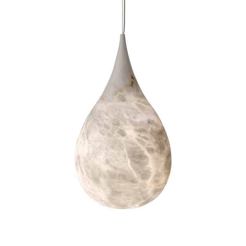 Spanish natural marble teardrop bedside pendant light - designer new minimalist artistic restaurant bar lamp